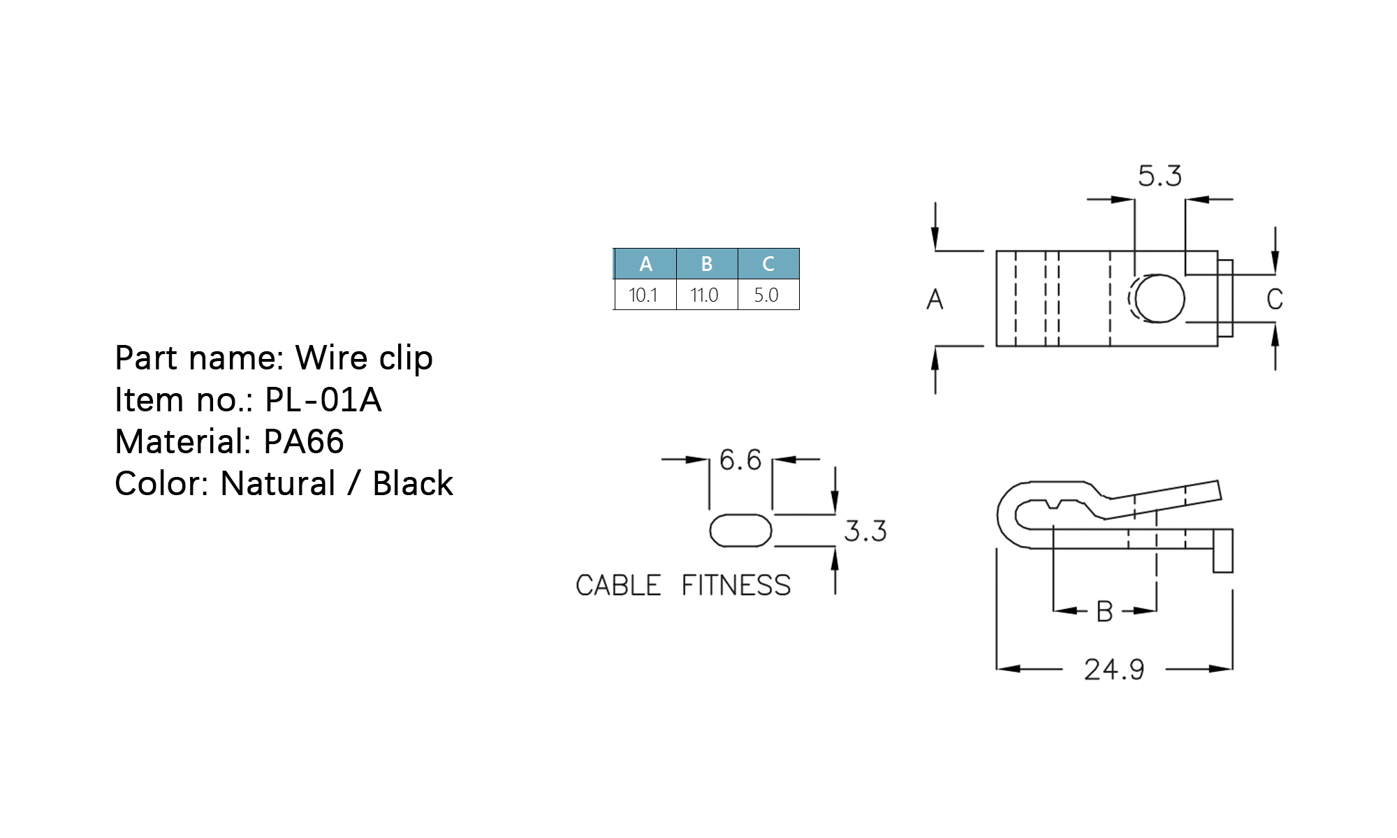 Wire clip PL-01A